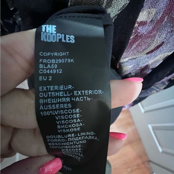 NWT The Kooples BLACK LONG FLORAL PRINT DRESS size 8 women's - Picture 12 of 16